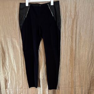 a.n.a Black Trousers with Leather Details